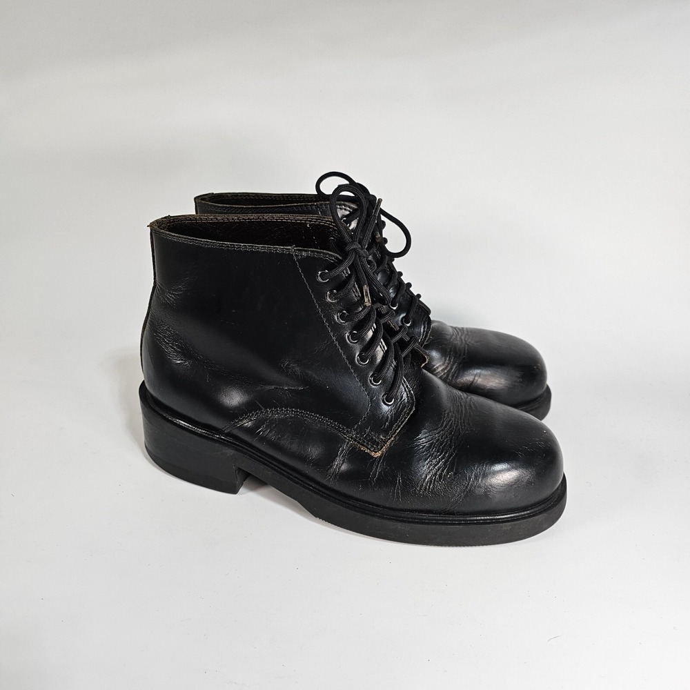 Vtg Robert Wayne "Tattoo" Boots Mens Sz 8 M Combat Military Emo Goth 90's Chunky